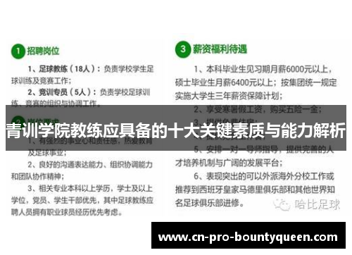 青训学院教练应具备的十大关键素质与能力解析